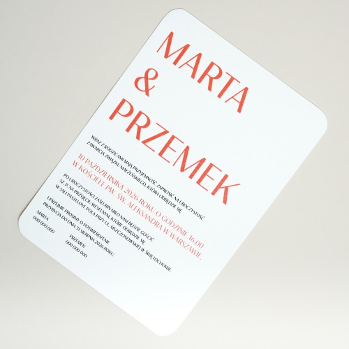 Zaproszenie ślubne W rytmie serc