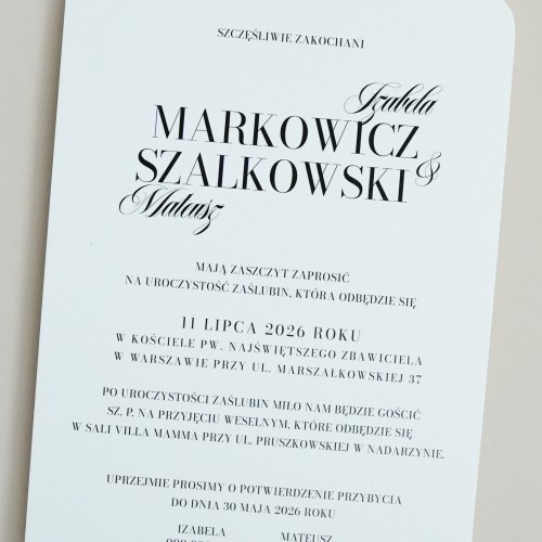 Zaproszenie ślubne Wytworna Czerń
