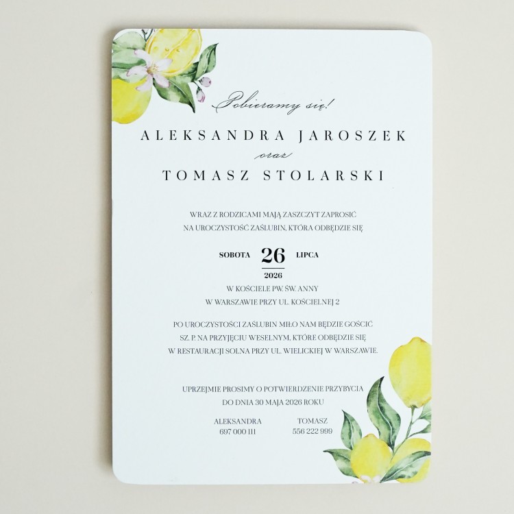 Zaproszenie ślubne Soczysta i orzeźwiająca miłość