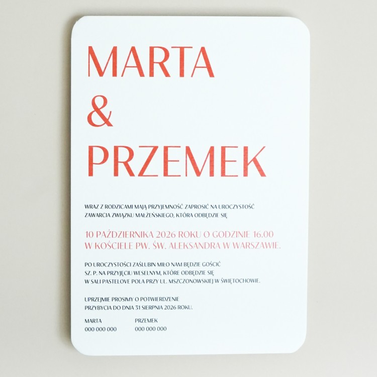 Zaproszenie ślubne W rytmie serc