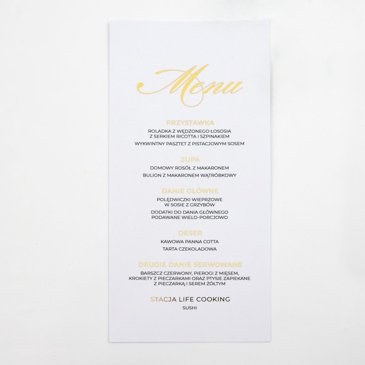 Paryski glamour | MENU dla każdego gościa