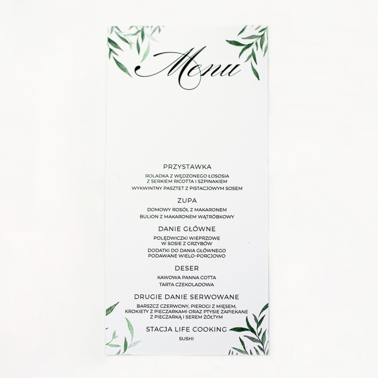 Zacieniony Ogród | MENU dla każdego gościa