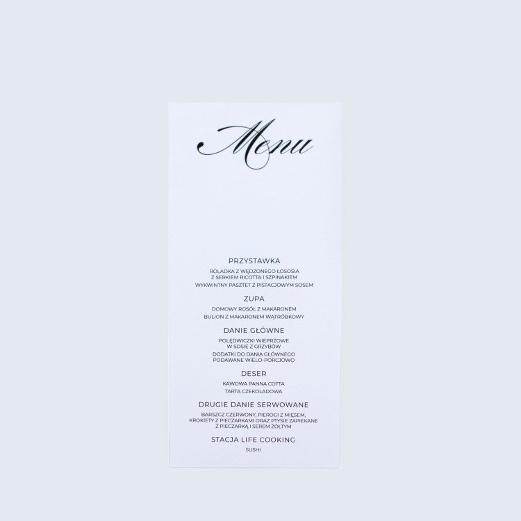 Paryski glamour | MENU dla każdego gościa