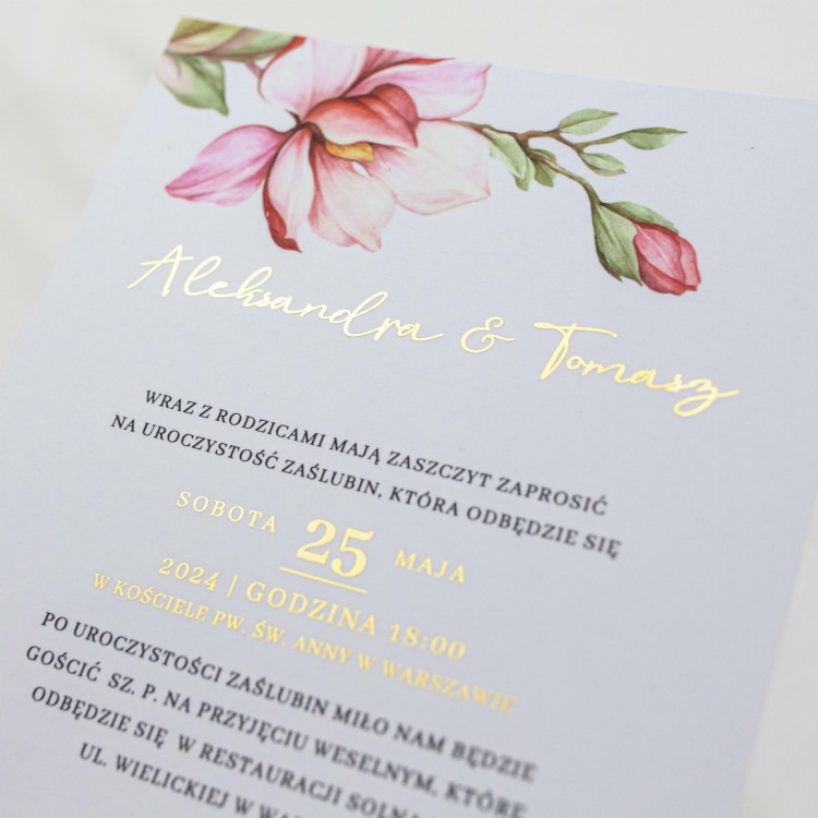 Zaproszenie ślubne WIOSENNE MAGNOLIE