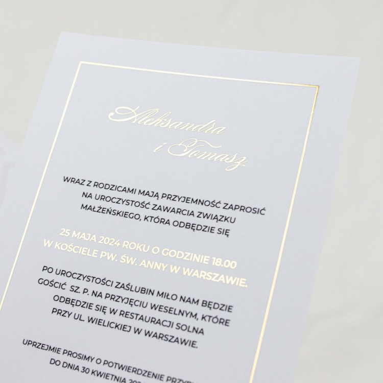 Zaproszenie ślubne NOWOCZESNA KLASYKA