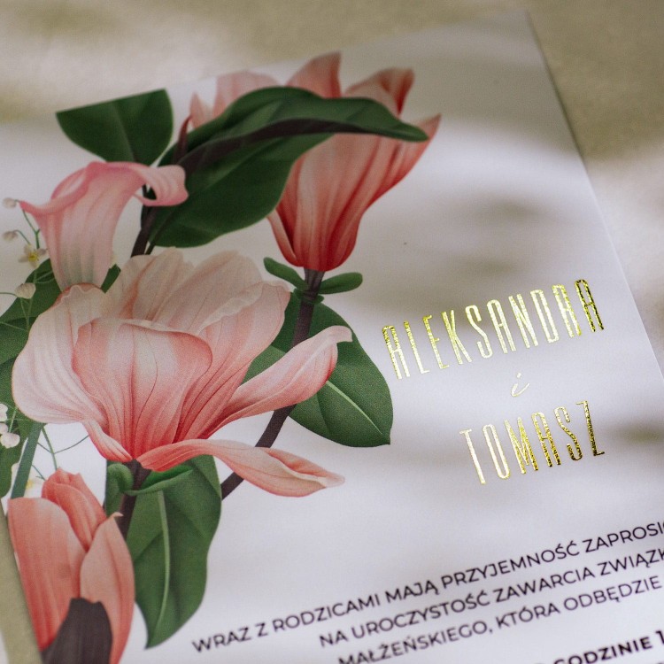Zaproszenie ślubne Tańcząca Magnolia