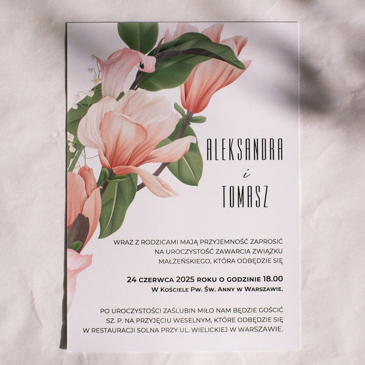 Zaproszenie ślubne Tańcząca Magnolia