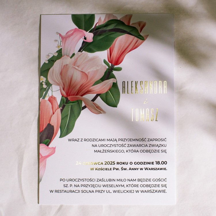 Zaproszenie ślubne Tańcząca Magnolia