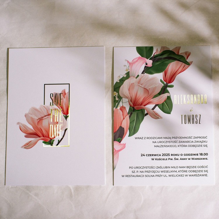 Zaproszenie ślubne Tańcząca Magnolia