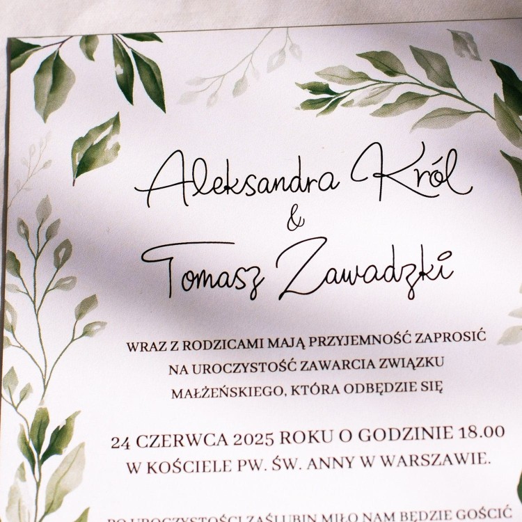 Zaproszenie ślubne Romantyczny Zielnik