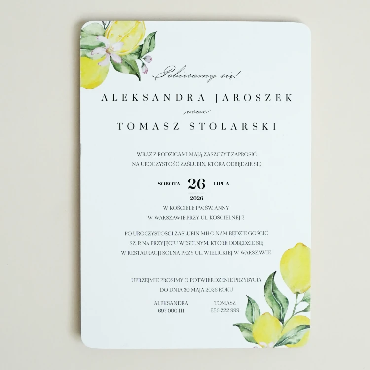Zaproszenie ślubne Soczysta i orzeźwiająca miłość