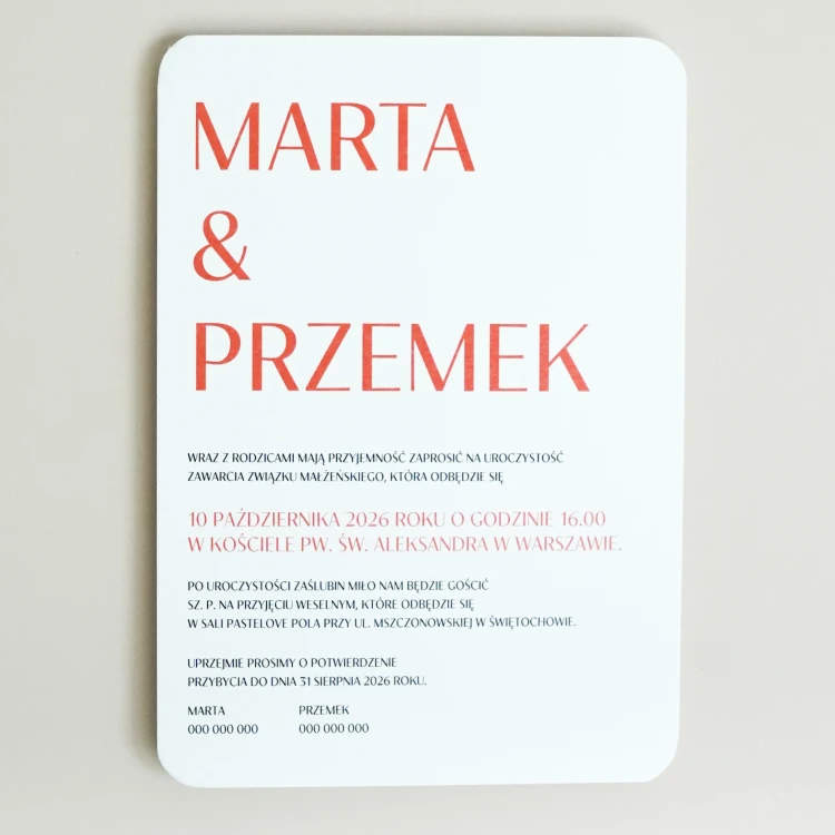 Zaproszenie ślubne W rytmie serc