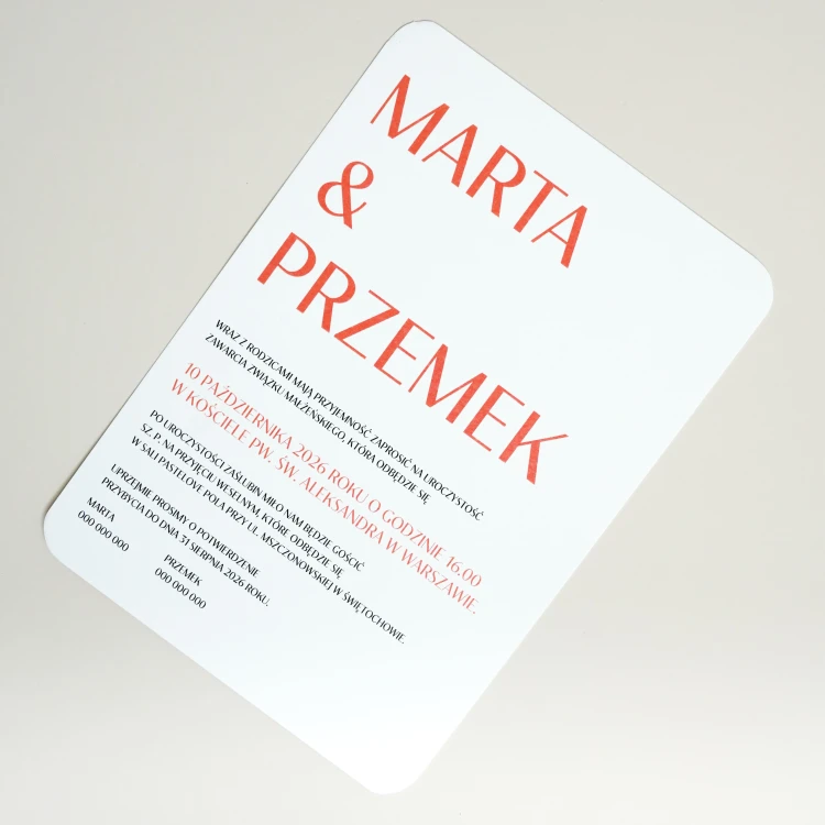 Zaproszenie ślubne W rytmie serc