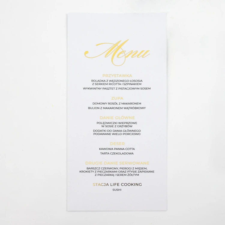 Paryski glamour | MENU dla każdego gościa