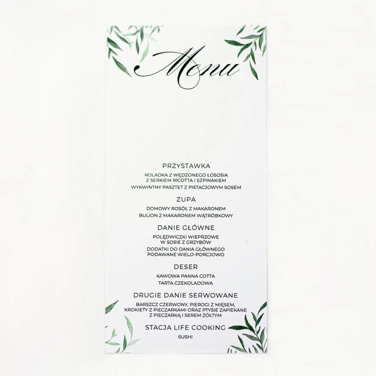 Zacieniony Ogród | MENU dla każdego gościa