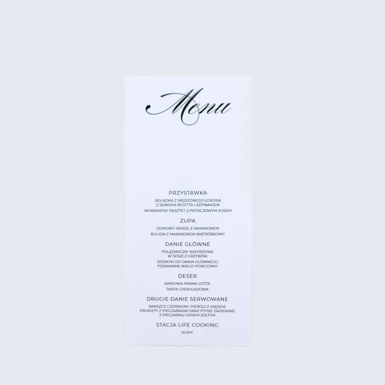 Paryski glamour | MENU dla każdego gościa