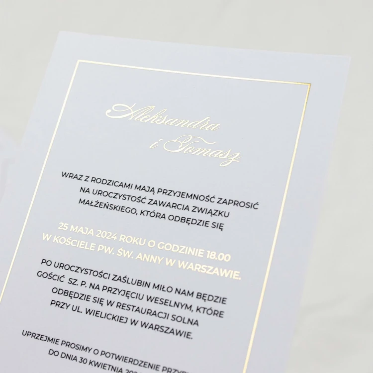 Zaproszenie ślubne NOWOCZESNA KLASYKA