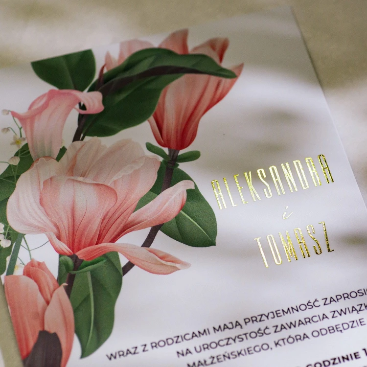Zaproszenie ślubne Tańcząca Magnolia